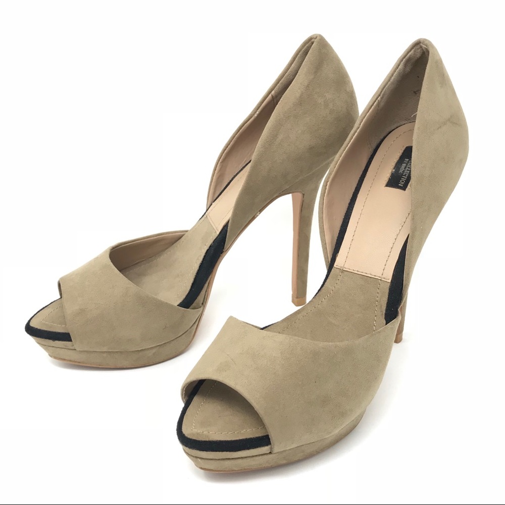 Zara Collection Pointed Platform Heels Suede - Picture 1 of 7